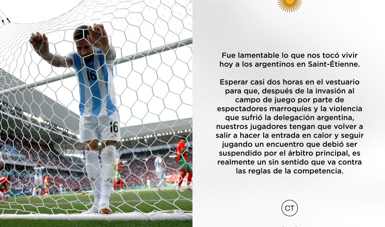 阿根廷足协主席：比赛的情况令人遗憾 我们已向国际足联提出投诉 