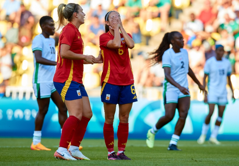 奥运女足半场：普特拉斯遭遇精彩扑救 阿吉巴德错失良机 西班牙暂时0-0尼日利亚